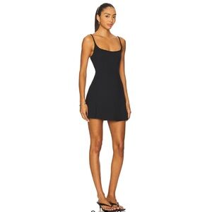 SKIMS Smooth Lounge Skimpy Strap Mini Dress- Black Sleeveless Dress NWT